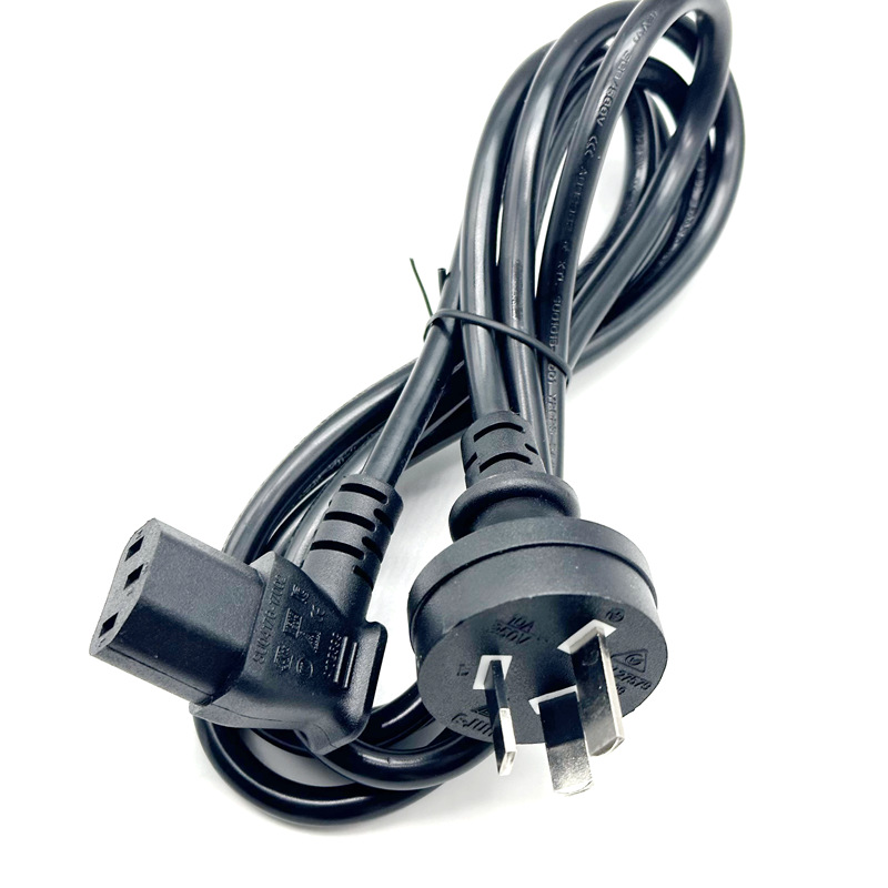 SAARCM认证澳规标插头线三芯3插90度弯头品字尾电源连接线阻燃