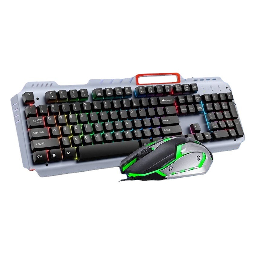 2024 nueva versión del teclado y mouse para juegos TF600, placa de hierro, teclado y mouse para juegos de oficina luminosos, cabezal de suministro de fábrica