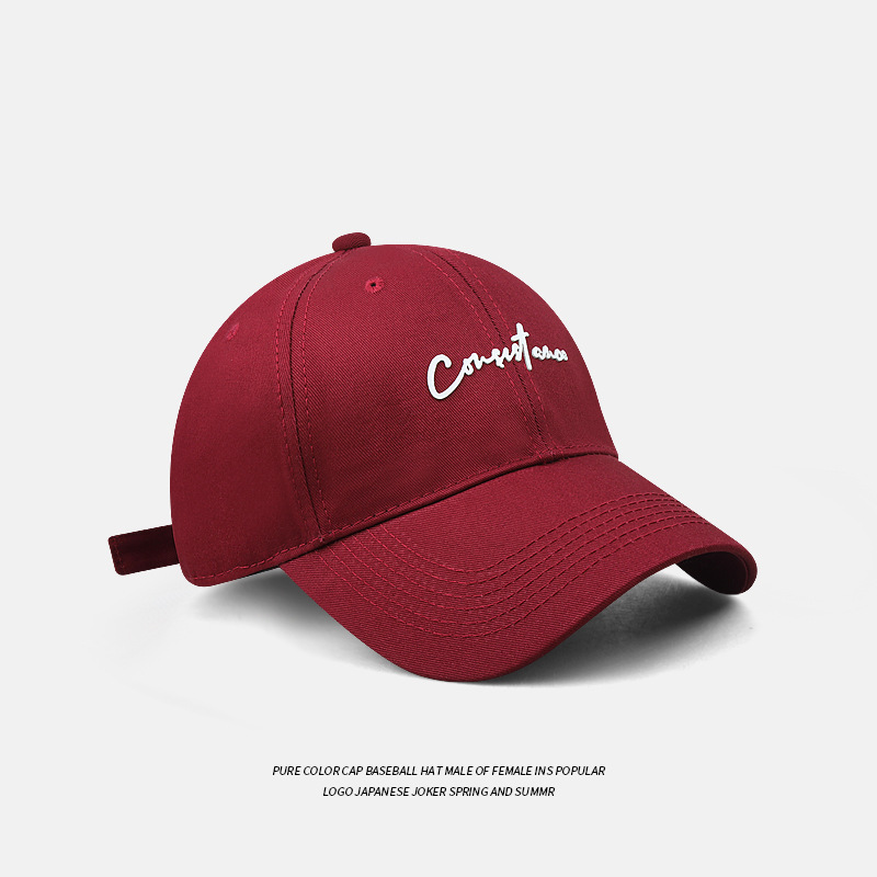 Letras de estilo coreano sombrero de béisbol de tapa suave hombres primavera y verano circunferencia de la cabeza grande versátil bordado borde curvo gorra de mujer cara de aspecto pequeño
