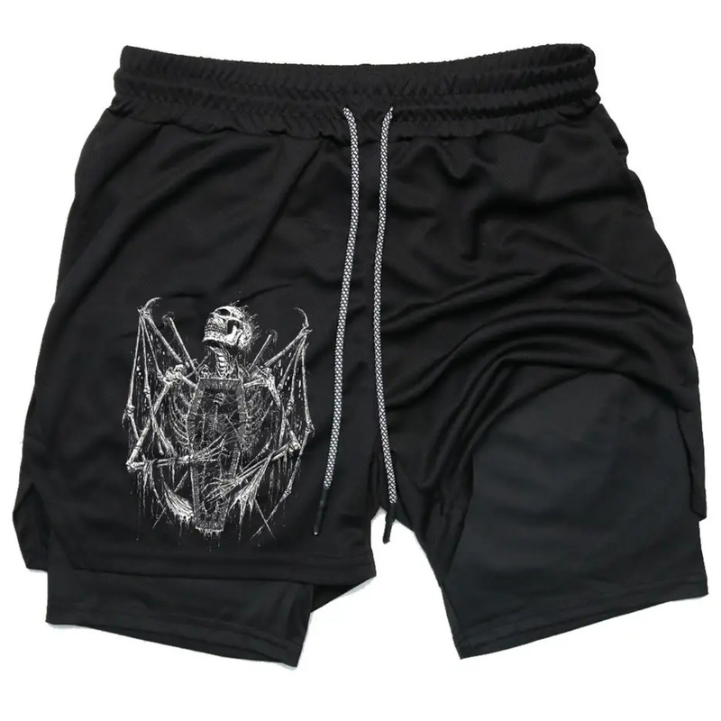 26 New Cross-Border Men's Short-Sleeved Double-Layer Two-In-One Shorts for Daily Sports and Leisure with Personalized Prints for Fitness and Basketball 26 New Cross-Border Men's Short-Sleeved Double-Layer Two-In-One Shorts for Daily Sports and Leisure with Personalized Prints for Fitness and Basketball