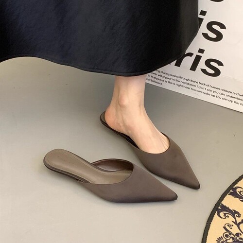 Pointed celebrities wear fashionable Muller shoes, high-quality celebrities, royal sisters, not tired feet, cat heels, women's sandals