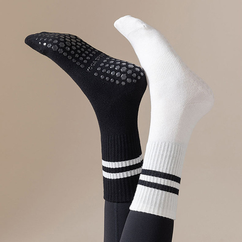 Yoga Socks Anti-Slip Professional Women's Cotton Mid-Calf Socks Indoor Fitness Dance Pilates Women's Special Sports Socks 