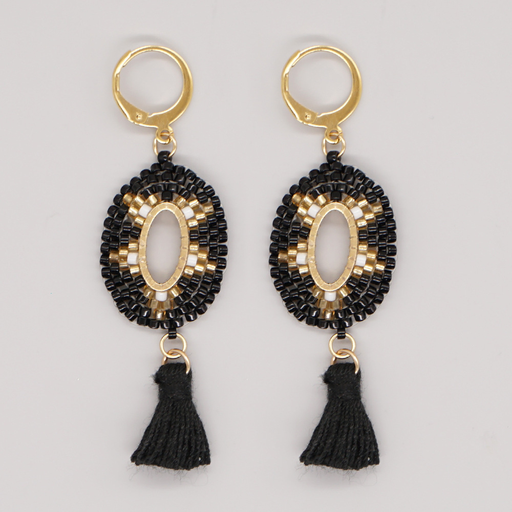 1 Pair Retro Geometric Beaded Plating Womenu0027S Drop Earrings