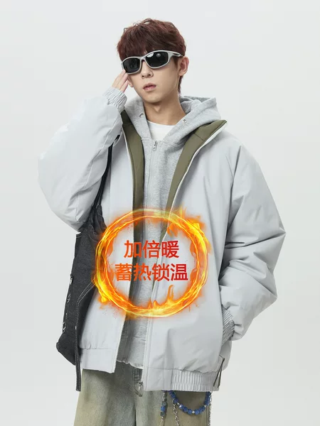Autumn and winter stand-up collar cotton jacket for men and women, waterproof, heat-retaining, loose-fitting, student cotton coat, outdoor casual thickened coat