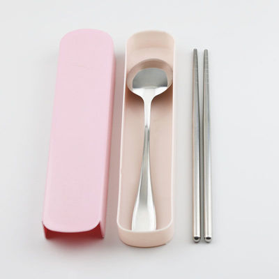 wholesale tableware Two piece set box-packed student Stainless steel Portable spoon Chopsticks set activity gift travel outdoors tableware
