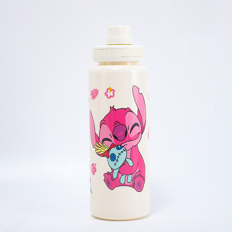 スターリー漫画プラスチックカップ、見栄えの良い、大容量、学生用ソリッドカラーの子供用ウォーターカップ、ハンドル付きポータブル大容量カップ|undefined