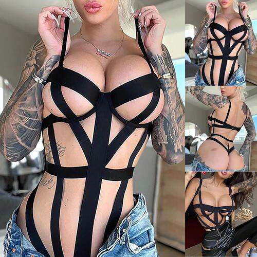 European and American foreign trade sexy lingerie summer hot product  AliExpress complex craft straps hollow jumpsuit wholesale