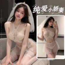 情趣内衣女性感蕾丝柔软婚纱裙透视纯欲花嫁新娘制服透视火辣睡裙