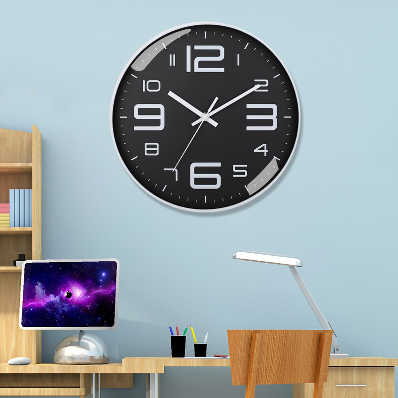 Reloj de pared de cuarzo 8 pulgadas 20CM estéreo silencioso digital creativo moda casa salón al por mayor