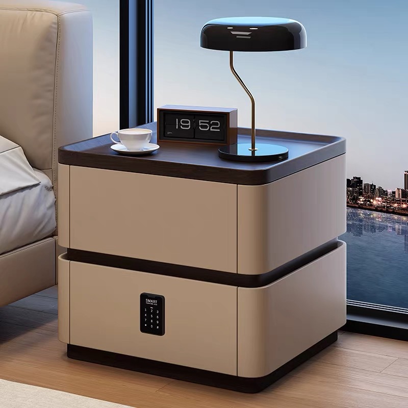 2026 New All Solid Wood Bedside Table Home Bedroom Bedside Table Modern Simple Storage Cabinet Two Drawer Cabinet Hot Style