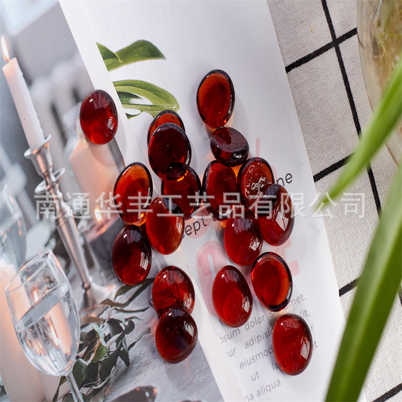 Cuentas planas de vidrio ámbar estilo principal, decoración para brasero, acuario, oficina y manualidades DIY