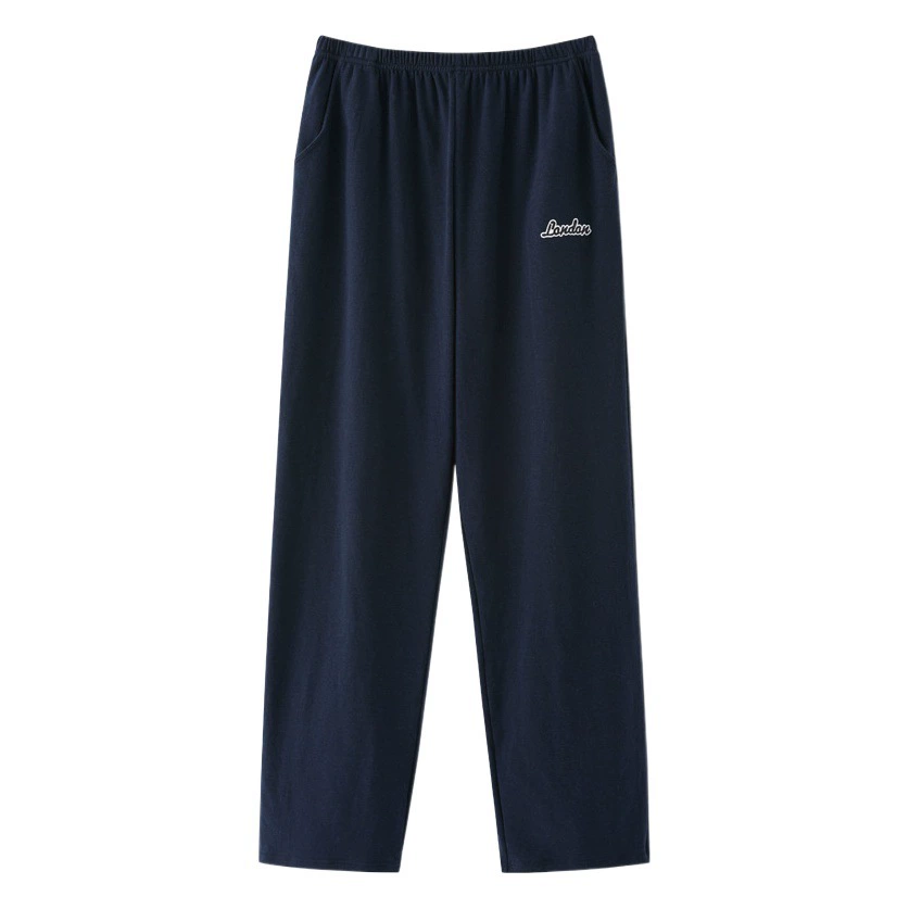 Весенне-осенние пижамы Мужские брюки из чистого хлопка Пижамные брюки Верхняя одежда Свободная Повседневная однотонная Домашняя одежда больших размеров для подростков