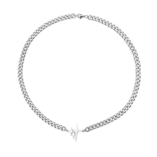 Mens Starlight Titanium Steel Necklace Non-Fading Cross Hip-Hop Style Personalized Design Versatile Fashion Accessory Wholesale