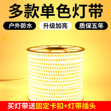 led双排灯带超亮灯条三色变光220v客厅吊顶装饰照明户外防水光带