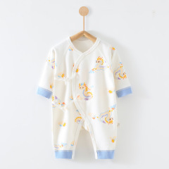 y2201嬰兒連體衣四季爬服新生兒純棉蝴蝶衣寶寶袖哈衣無骨和尚服