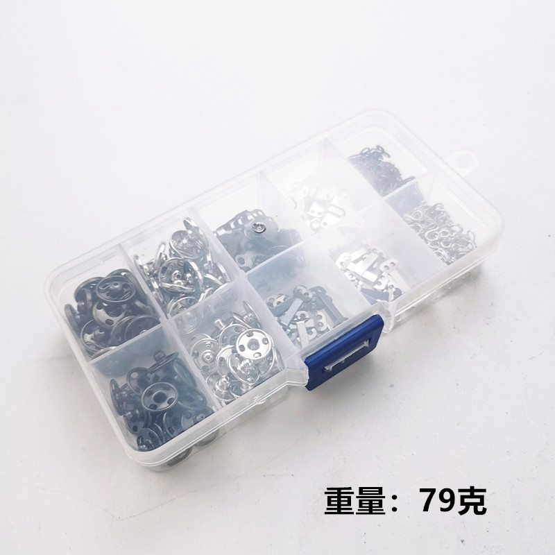 Suministro transfronterizo caja de botones de metal ropa oculta hebilla pantalones de gancho hebilla 2 colores botón a presión clip de viento botón a presión de cobre