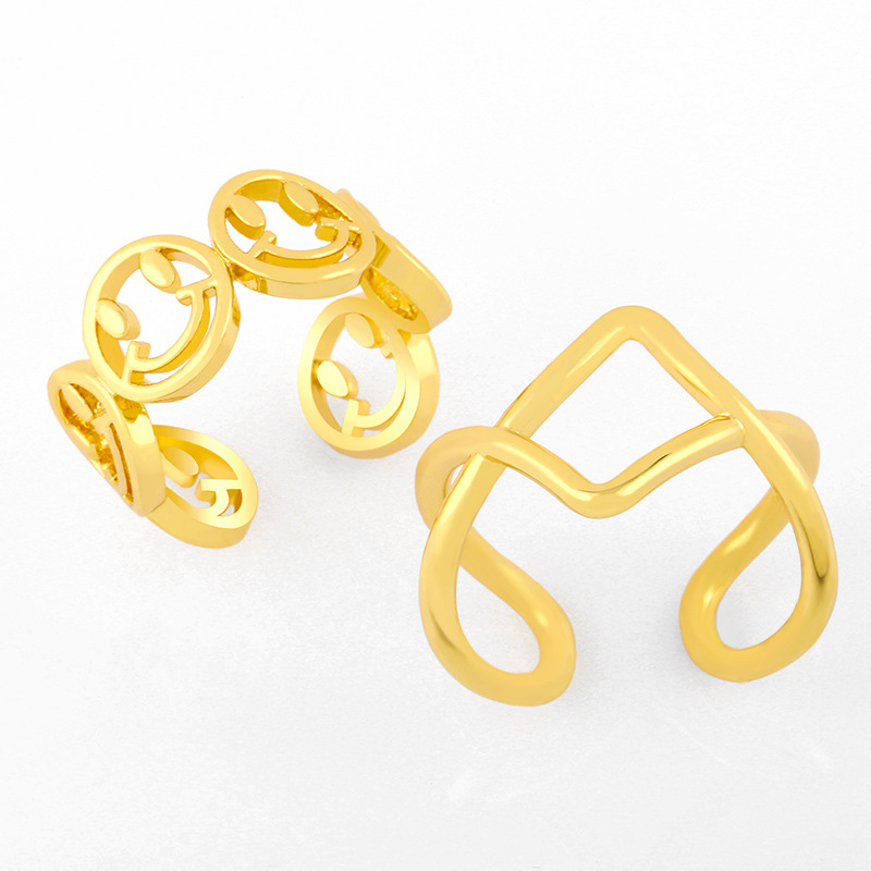 smiley opening smooth ring