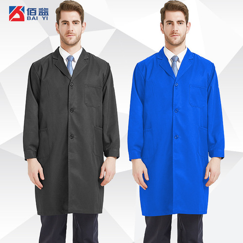 Factory Wholesale Acid-Base Proof Lab Chemical Protective Suit Long White Lab Coat for BAIYI Anti-Static Gown