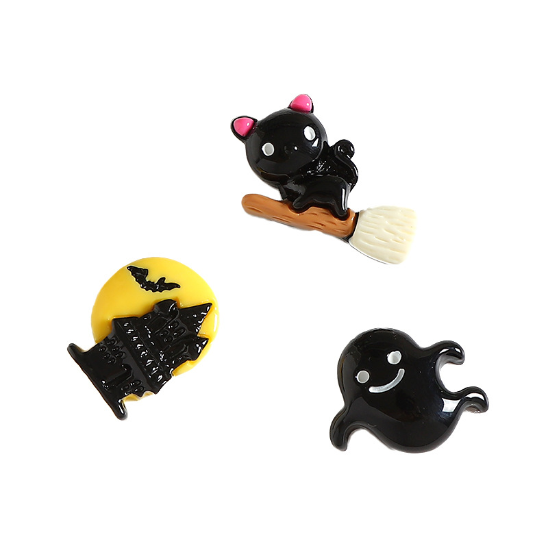 光沢のあるハロウィン樹脂小物アクセサリー diy ウォーターカップ冷蔵庫マグネット携帯電話ケース下駄バックルヘアアクセサリーフェスティバルアクセサリー