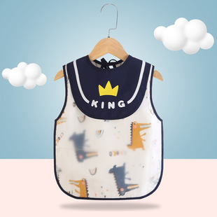 Baby's Dinner Cover Bib Girl's Pure Cotton Waterproof Dirty-proof Baby's Dinner Bag Men's and Children's Aprons Children's Retro-dressing