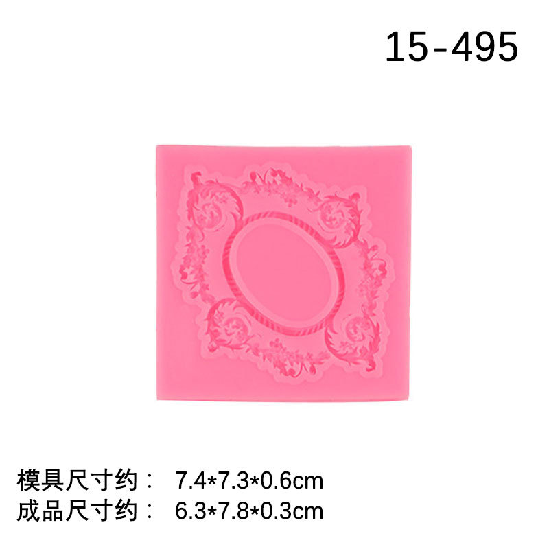 Bricolaje una variedad de marco de estilo europeo Marco vintage marco de fotos de alivio molde hueco alivio fondant decoración molde para hornear