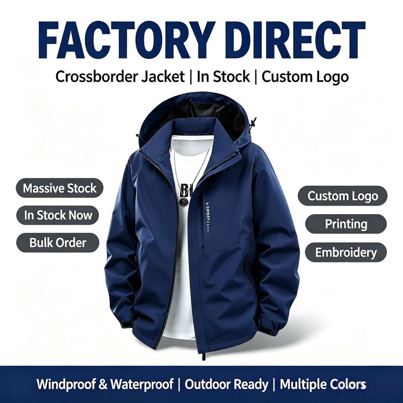 Autumn and winter windproof and waterproof outdoor team-building workwear for men and women, loose-fitting jacket with detachable hood