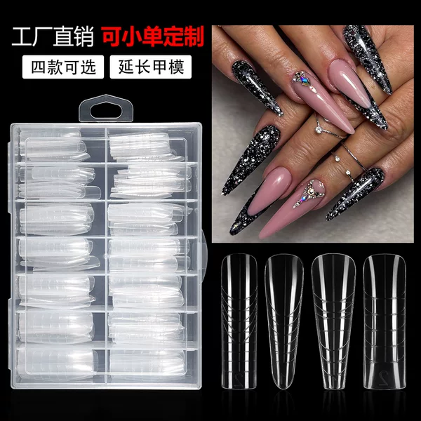 New Manicure Nail Mold 140 Pieces Boxed Transparent Fast Phototherapy Extension Nail Fit Thin Crystal Extension Scale Nail
