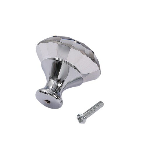 Modern simple cabinet round cabinet door glass handle single hole diamond crystal handle furniture hardware drawer handle