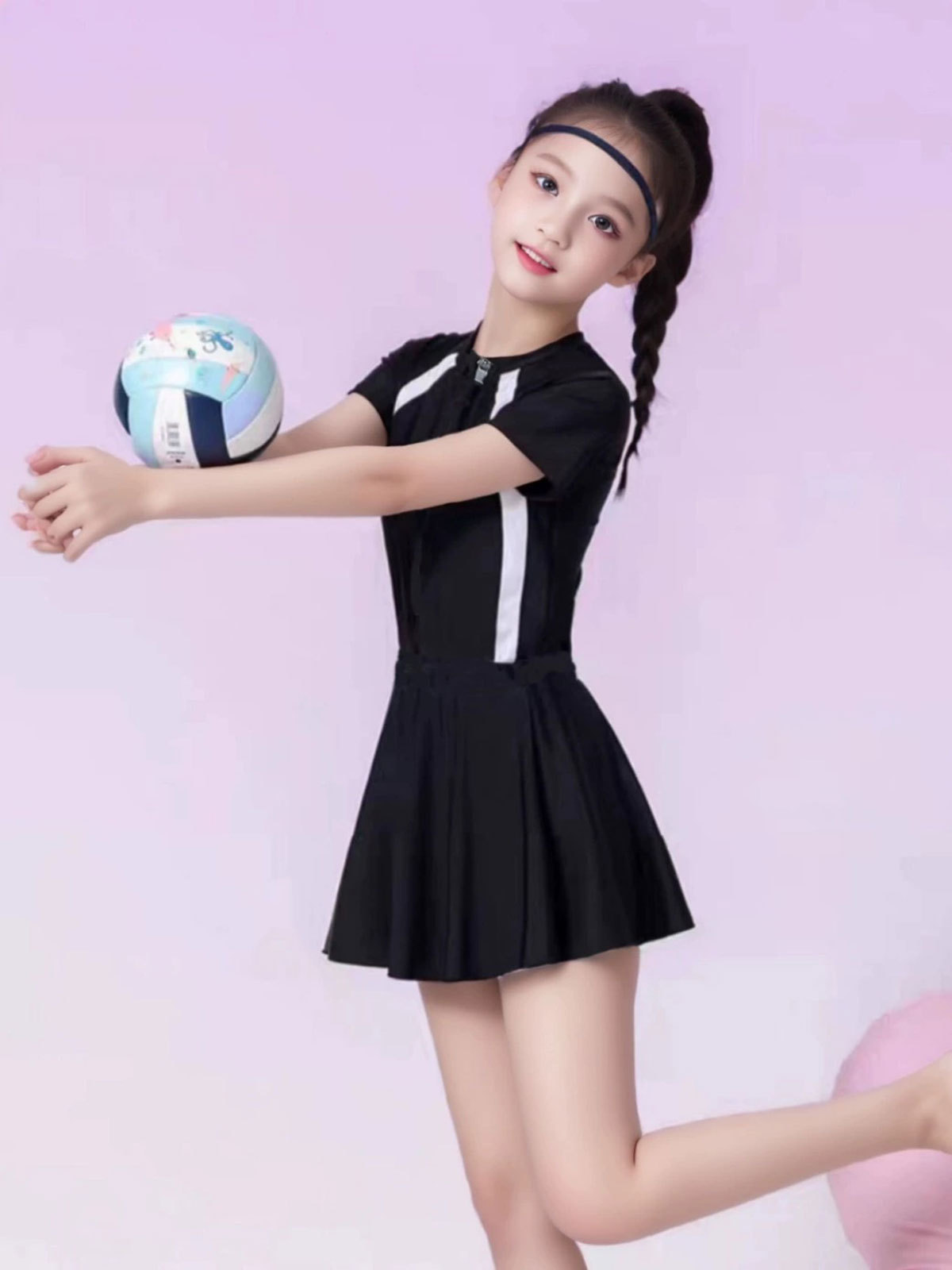 Traje de baño para niños, niña grande, protector solar de media manga, niña de una pieza, niño de 6 a 16 años, princesa, traje de baño lindo de una pieza