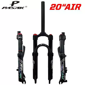 Bicycle Front Fork 20inch 24inch Mountain Air Fork Aluminum Alloy Disc Brake 100mm Quick Release Shoulder Wire Control Locking Shock Absorber