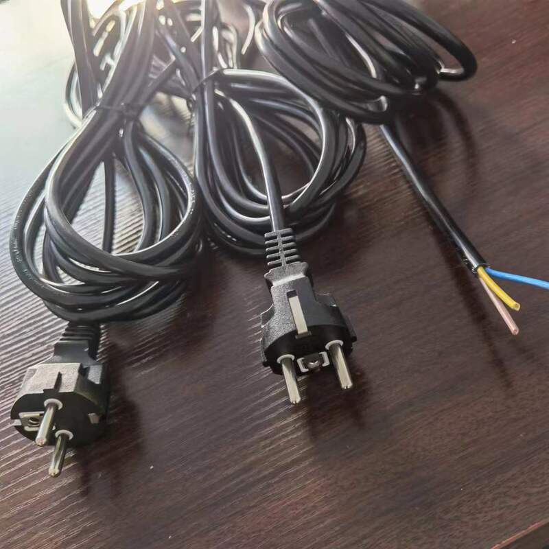 Customized European Plug Power Cord, Two-Pin Straight European Standard Plug Cord, Three-Core Polarized Power Cord Plug