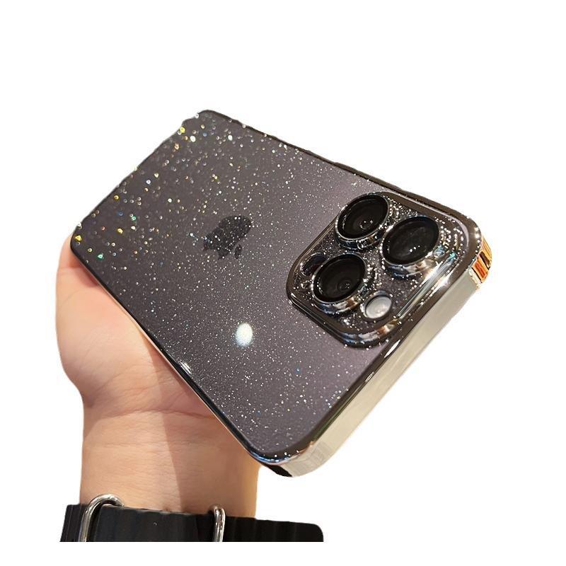 Funda Protectora para iPhone 16 Pro Max con Diseño de Cielo Estrellado, Lente de PC Electrochapada, Protección Total