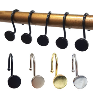 Factory direct wholesale cross-border dedicated metal round polished shower curtain hook round cake hook curtain hook shower curtain ring