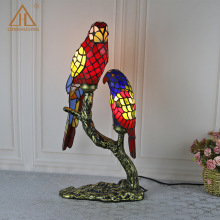 欧式创意蒂芙尼多头动物鹦鹉台灯厂家批发卧室书房帝凡尼装饰灯具