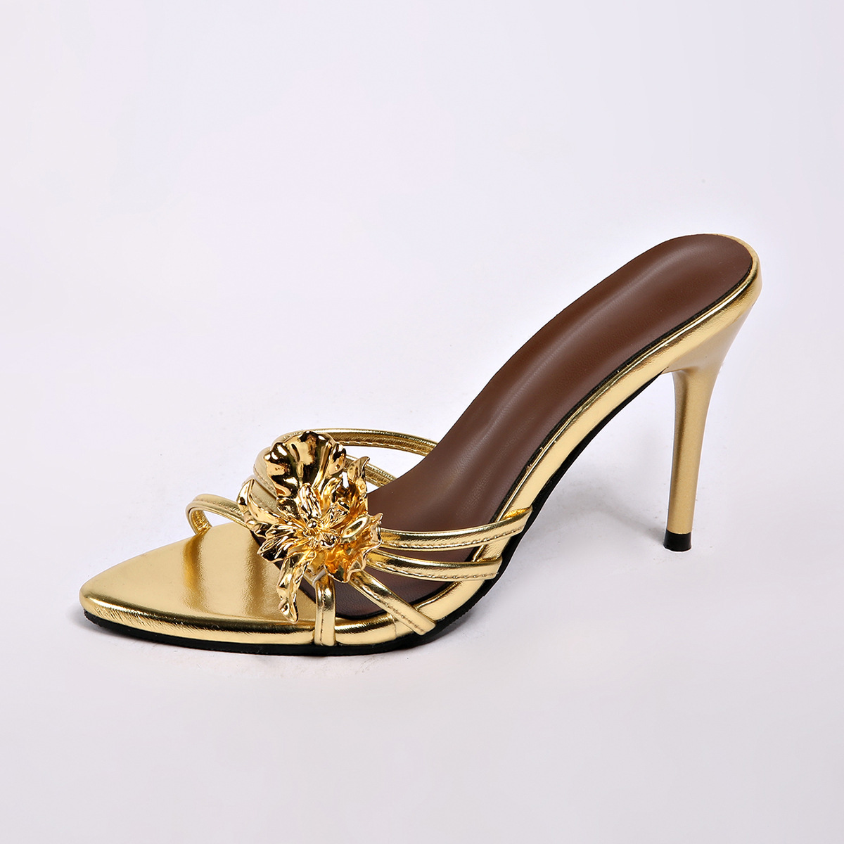 Golden, flowered