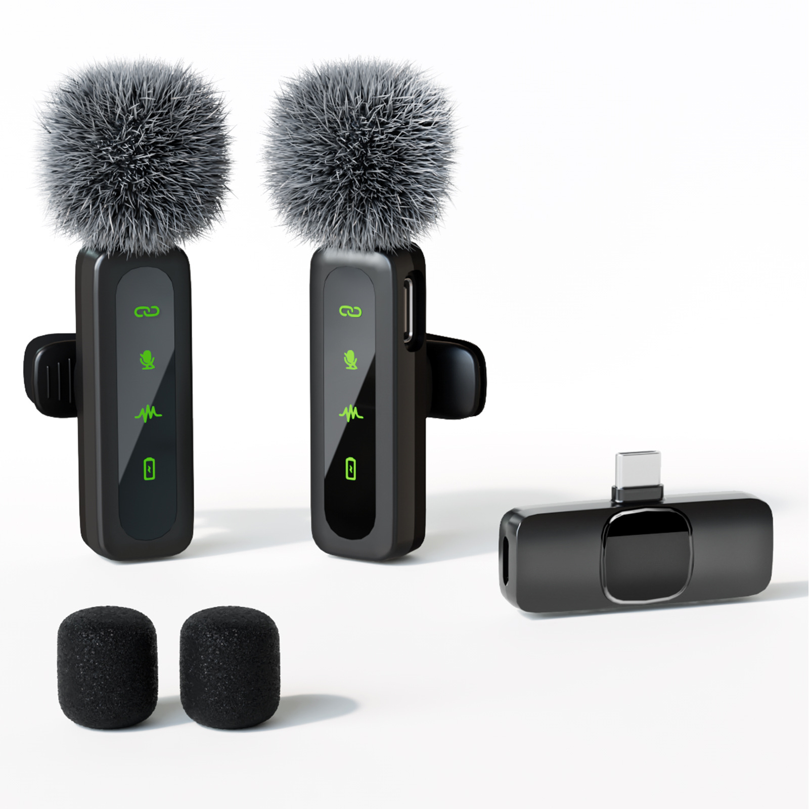 [En stock del fabricante] Micrófono inalámbrico K9 K15, micrófono de solapa inteligente con cancelación de ruido, plug-and-play, para transmisión en vivo image 7