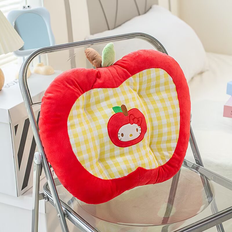 Cojín de manzana japonés pequeño y fresco, cojín de silla de peluche de estilo lindo, cojín de oficina, cojín de trasero sedentario para estudiantes image 8