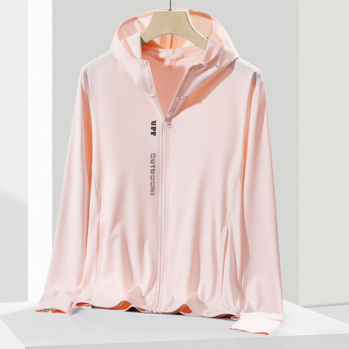 Ice silk sun protection clothing for women summer thin UV protection breathable hard core sun protection cardigan hooded jacket men's skin clothing