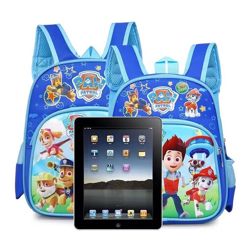 Foreign Trade Kindergarten Backpack Cartoon Print Cute Boys and Girls Burden-Reducing Paw Team Backpack First and Second Grade School Bags