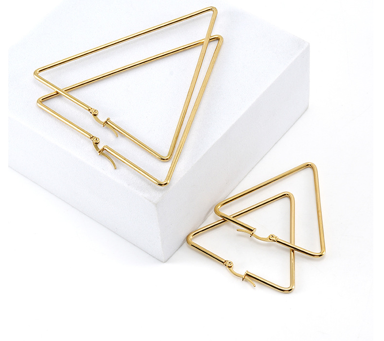 Fashion Triangle Stainless Steel Earrings Plating Stainless Steel Earrings display picture 1
