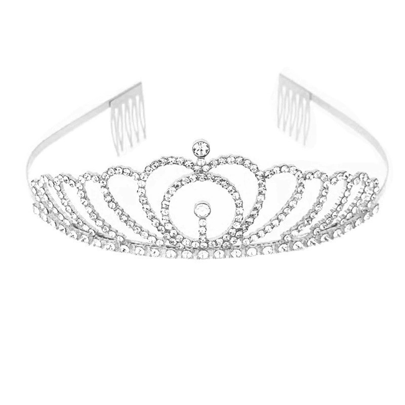 Pinzas para el cabello de boda al por mayor, tocados de cristal para novias, diademas para cumpleaños de niñas.