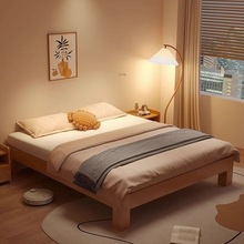 木床实木榻榻米骨架床架床头小户型尺寸双人床民宿靠背床矮床代发