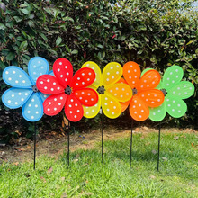 单层六瓣花彩点圆点风车儿童玩具六一节庆手拿小礼品景区公园热销