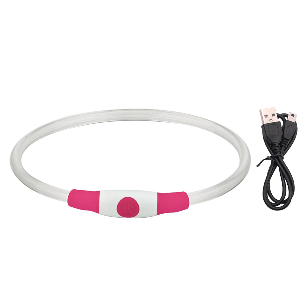 El collar luminoso para mascotas se puede cortar con apertura luminosa USB. Accesorios para perros. Decoraciones de babero para gatos.