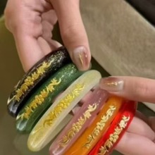 外贸足金晶美金梅花手镯 彩色梅花手镯 颜色随机金手镯 产家直销