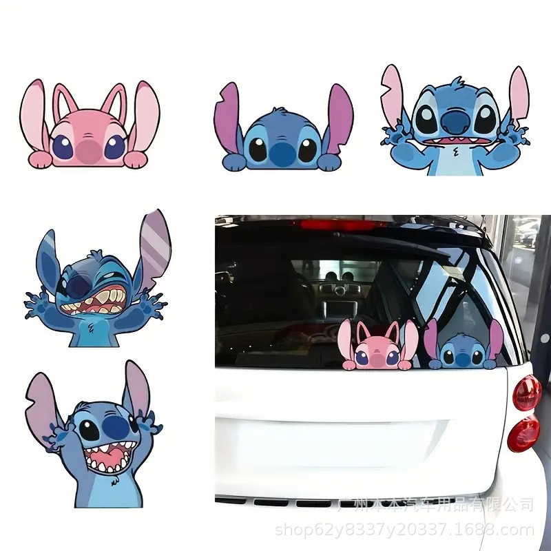 漫画リロとスティッチカバースクラッチ電動バイク車防水ステッカーアニメ車のステッカー|undefined