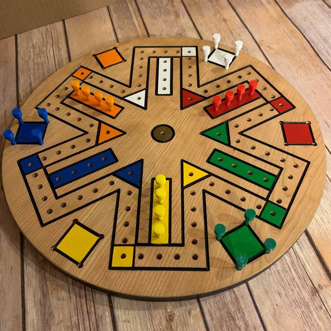 Juego de pista rápida carril rápido juego de mesa de madera Ludo madera partido juego apoyos