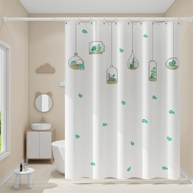 Bathroom Toilet Waterproof Mildew-proof Shower Curtain Fabric Partition Door Curtain Shower Waterproof Cloth Covering Privacy Shower Hanging Curtain