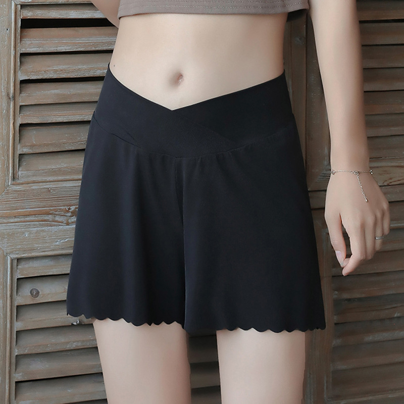 Spring and summer loose maternity leggings, shorts, wide-leg three-point pants, large size anti-exposure safety pants for women, thin style