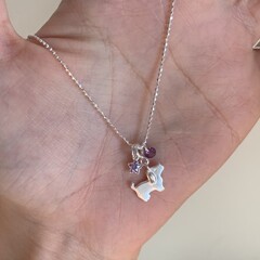 小红书爆款小狗星星项链女时尚简约高级感紫色万能插针推拉毛衣链